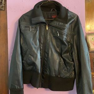 Black faux leather jacket